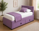 Soft Lavender Divan Bed – 90×190cm with Mattress Included - Image 2