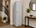 Stylish Single Door Storage Wardrobe with 2 Drawers - Image 2