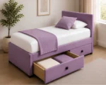 Soft Lavender Divan Bed – 90×190cm with Mattress Included - Image 3
