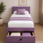 Soft Lavender Divan Bed – 90×190cm with Mattress Included