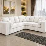 White Corner Sofa - Luxury L Shape Sofa - Modern Living Room Furniture