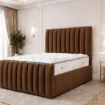 Espresso Brown 6ft Super King Bed – Premium Padded Headboard with Mattress