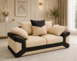 Luxury 2 Seater Beige Lounge Sofa – Stylish Modern Living Room Furniture for Homes & Apartments - Image 2