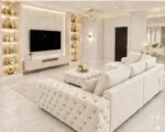 5 Seater Chesterfield Corner Sofa – Luxury Deep Buttoned Fabric Sofa - Image 4