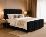 Luxury Black Super King Bed with Mattress – Sleek 6ft Panelled Design - Image 5