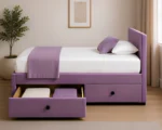 Soft Lavender Divan Bed – 90×190cm with Mattress Included - Image 5