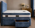 Contemporary Blue Single Divan Bed – Mattress & Underbed Storage - Image 3