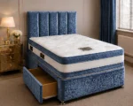 Contemporary Blue Single Divan Bed – Mattress & Underbed Storage - Image 2