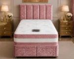 Rosewood Pink Divan Bed – Mattress & Built-In Drawer Storage-3ft Bed with Mattress