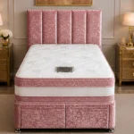 Rosewood Pink Divan Bed – Mattress & Built-In Drawer Storage-3ft Bed with Mattress