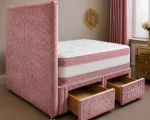Rosewood Pink Divan Bed – Mattress & Built-In Drawer Storage-3ft Bed with Mattress - Image 3
