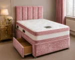 Rosewood Pink Divan Bed – Mattress & Built-In Drawer Storage-3ft Bed with Mattress - Image 2