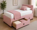 Pink Blossom Storage Divan – 3ft | 90 × 190 cm with Mattress Included - Image 2