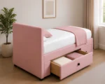 Pink Blossom Storage Divan – 3ft | 90 × 190 cm with Mattress Included - Image 5