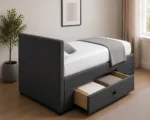Pebble Grey Storage Divan – 3ft | 90 × 190 cm with Comfortable Mattress - Image 4