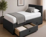 Pebble Grey Storage Divan – 3ft | 90 × 190 cm with Comfortable Mattress - Image 5