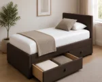 Walnut Luxe Divan Bed – 3ft | 90 × 190 cm with Mattress & Storage - Image 2