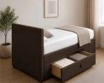 Walnut Luxe Divan Bed – 3ft | 90 × 190 cm with Mattress & Storage - Image 3