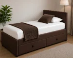 Walnut Luxe Divan Bed – 3ft | 90 × 190 cm with Mattress & Storage - Image 4