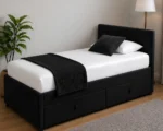 Onyx Black 3ft Divan Bed – 90 × 190 cm with Built-In Drawers - Image 3