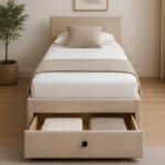 Sand Beige Storage Divan – 3ft | 90 × 190 cm with Quilted Finish