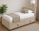 Sand Beige Storage Divan – 3ft | 90 × 190 cm with Quilted Finish - Image 2