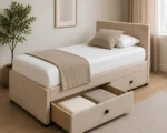 Sand Beige Storage Divan – 3ft | 90 × 190 cm with Quilted Finish - Image 5