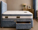 Sapphire Blue Divan Bed Set – 3ft | 90 × 190 cm with Mattress Included - Image 3