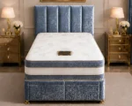 Sapphire Blue Divan Bed Set – 3ft | 90 × 190 cm with Mattress Included