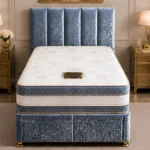 Sapphire Blue Divan Bed Set – 3ft | 90 × 190 cm with Mattress Included