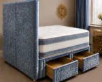 Sapphire Blue Divan Bed Set – 3ft | 90 × 190 cm with Mattress Included - Image 4