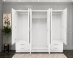 Premium Bedroom Wardrobe with 6 Doors and Storage Drawers | Contemporary Mirrored Wardrobe for Stylish and Organised Bedrooms - Image 3
