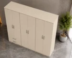 Elegant Wooden 6 Door Wardrobe with 2 Storage Drawers - Image 4