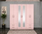 Stylish 6 Door Wardrobe with Large Internal Storage and Drawers | Elegant Mirrored Bedroom Storage Unit for Modern Homes