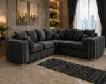 Charcoal L Shaped Sofa - Modern Corner Sofa - Premium Luxury Lounge Furniture