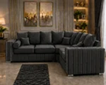 Charcoal L Shaped Sofa - Modern Corner Sofa - Premium Luxury Lounge Furniture - Image 2