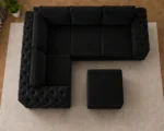 4 Seater Black Sofa – Premium Tufted Upholstery with Plush Seating - Image 2