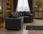 Charcoal L Shaped Sofa - Modern Corner Sofa - Premium Luxury Lounge Furniture - Image 3