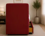 Merlot Red Fabric Divan – 3ft | 90 × 190 cm with Spacious Underbed Storage - Image 4