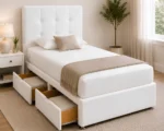 Classic Ivory Single Divan – 3ft | 90 × 190 cm with Comfortable Mattress & Drawers - Image 2