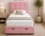Vintage Rose 3ft Divan – 90 × 190 cm with Padded Finish & Drawers
