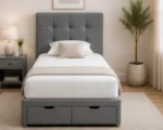 Urban Ash Grey Divan Bed – 3ft | 90 × 190 cm with Mattress & Drawer Storage