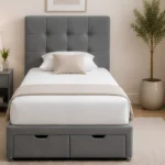 Urban Ash Grey Divan Bed – 3ft | 90 × 190 cm with Mattress & Drawer Storage