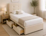 Sandstone 3ft Divan – 90 × 190 cm with Padded Finish & Drawer Storage - Image 2