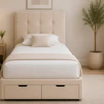 Sandstone 3ft Divan – 90 × 190 cm with Padded Finish & Drawer Storage