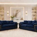 Navy Blue Dino Sofa Suite – 3 Seater & 2 Seater Premium Living Room Set