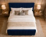 Modern Blue Super King Panel Bed – Stylish 6ft Frame with Mattress - Image 3