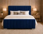 Modern Blue Super King Panel Bed – Stylish 6ft Frame with Mattress - Image 2