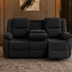 Black Roma 3 Seater Recliner Sofa – Premium Leather Lounge Seating