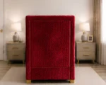 Cherry Red Fabric Divan – 3ft | 90 × 190 cm with Mattress & Spacious Drawers - Image 4